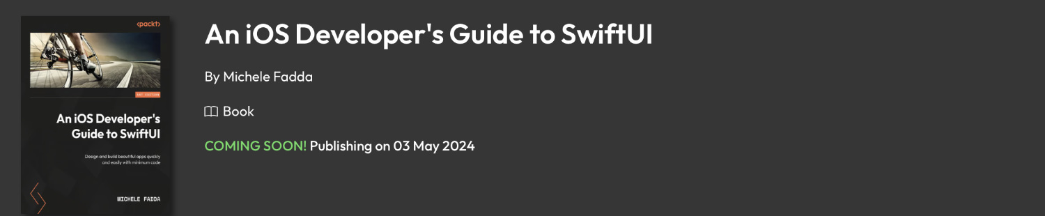 An iOS developer's guide to SwiftUI is available for preorder on Amazon!